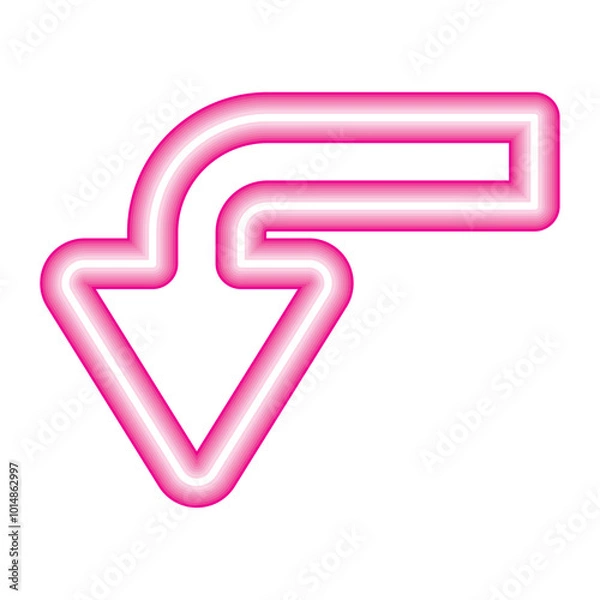 Fototapeta pink here neon arrow