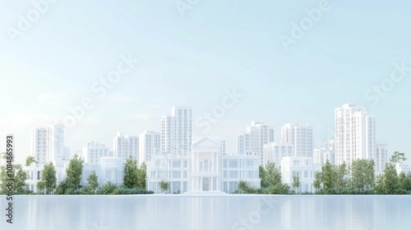 Obraz Urban Escape Packages offer a unique city retreat experience, featuring a captivating 3D illustration that captures the essence of urban tranquility and relaxation.