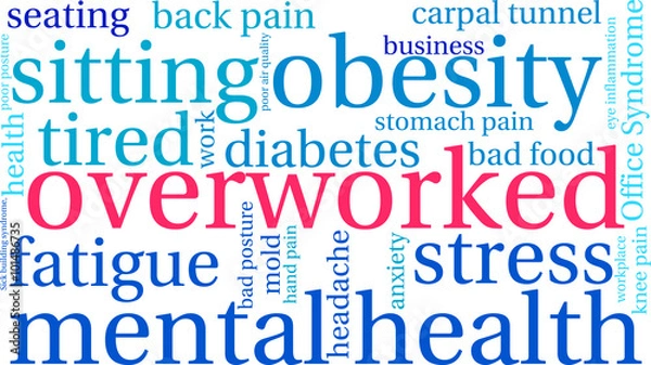 Fototapeta Overworked Word Cloud