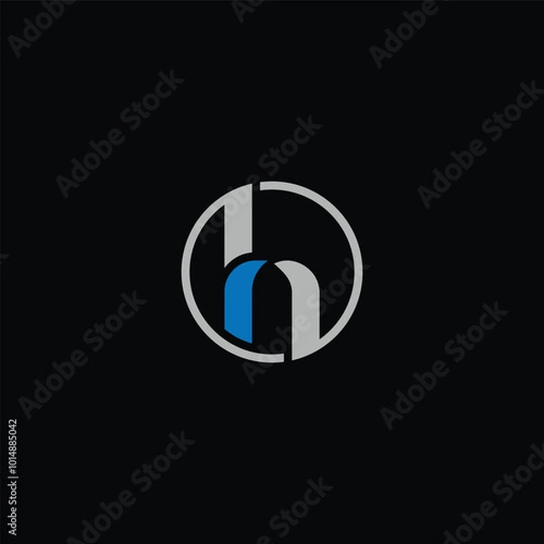 Fototapeta HR or RH abstract outstanding letter design. Awesome branding company different colors illustration logo.