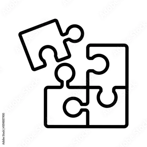 Fototapeta jigsaw puzzle piece- simpe vector icon
