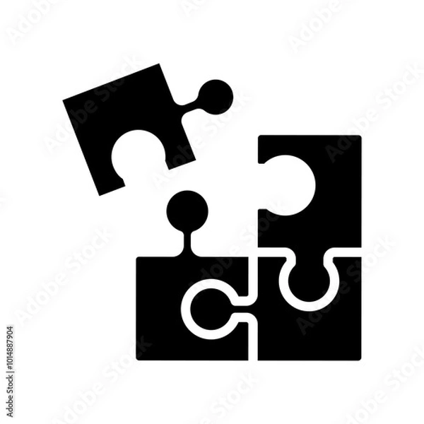 Obraz jigsaw puzzle piece- simpe vector icon