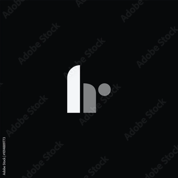 Fototapeta HR or RH abstract outstanding letter design. Awesome branding company different colors illustration logo.