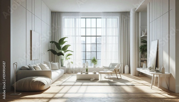 Obraz 白いモダンなインテリア４