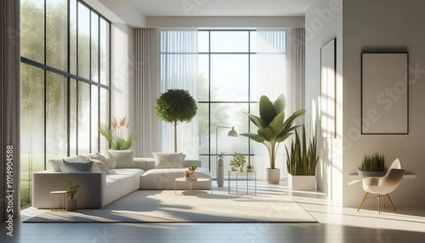 Obraz 白いモダンなインテリア３