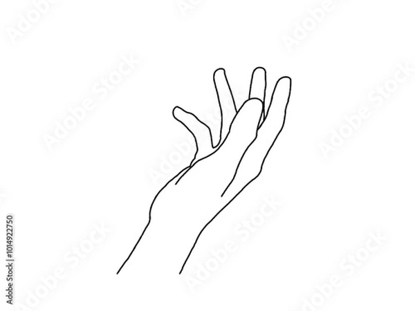 Fototapeta Hand hold take receive something, hand draw sketch doodle