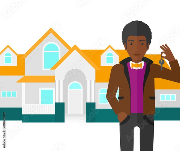 Obraz Real estate agent with key.