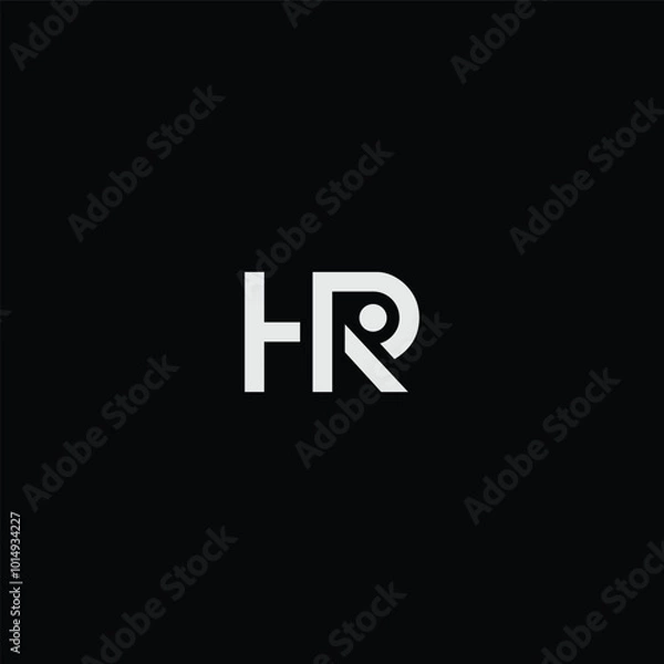 Fototapeta HR or RH abstract outstanding letter design. Awesome branding company different colors illustration logo.	
