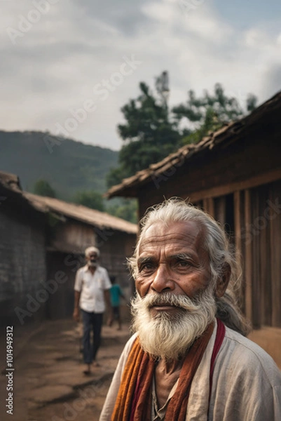 Fototapeta Simple life in rural India discovering the culture and traditions of underprivileged communities in local markets and the impact of urbanization on traditional village lifestyles men women male female