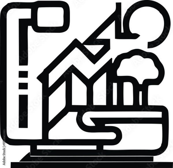 Fototapeta Startup and Development icon Vector SVG, black and white background