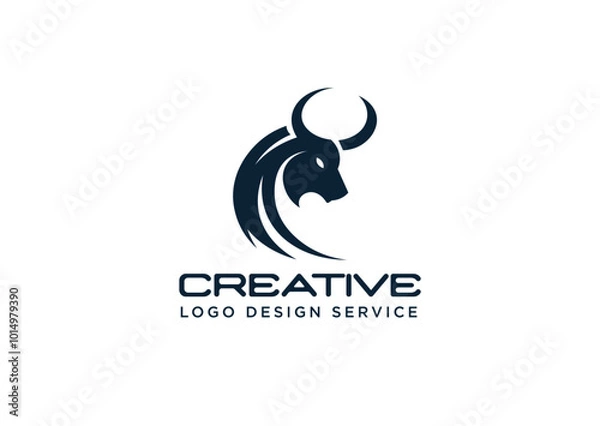 Obraz Abstract Bull Design or red bull head logo