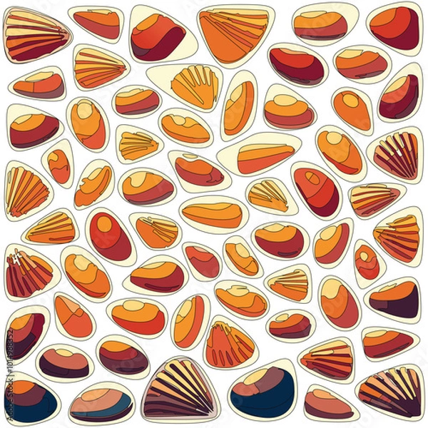 Fototapeta pattern with shells(with generative ai)