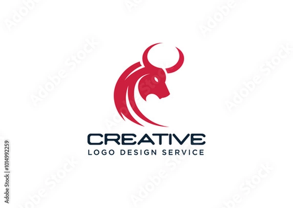 Obraz Abstract Bull Design or red bull head logo