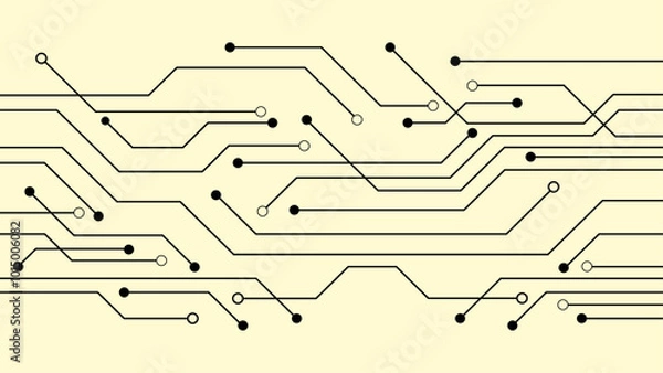 Fototapeta Circuit board texture with communication technology concept.