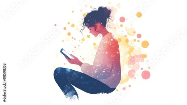 Obraz A teacher working with children with autism using specialized tools and cards for effective learning.
A person interacting with a communication app, showcasing technology aiding individuals with autis