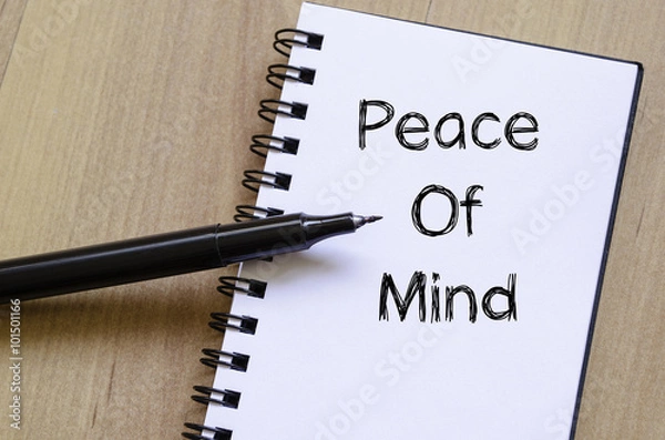 Obraz Peace of mind write on notebook