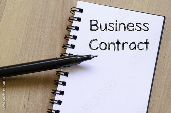 Obraz Business contract write on notebook