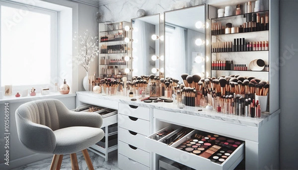 Obraz 白いモダンなメイクルーム４