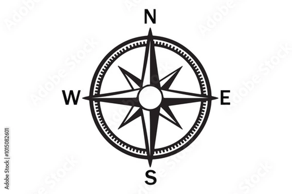 Obraz Compass silhouette vector art illustration 