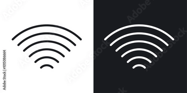 Fototapeta Wifi icon vector icon set black filled and outlined style.