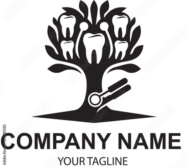 Obraz vector dental tree logo desigm 