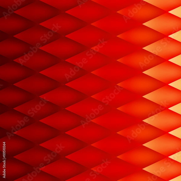 Obraz Retro background, pattern rhombs, mesh gradient, transition from light to dark, vector background, red version