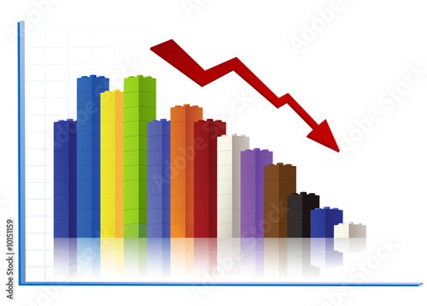 Obraz Crisis diagram, vector illustration