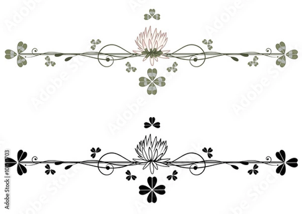 Fototapeta vector vignette with clover
