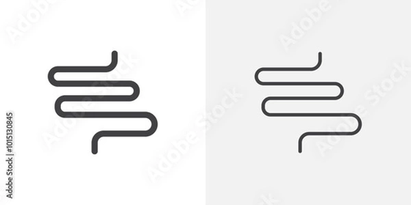 Obraz Intestine icon vector icon set in black and white color.