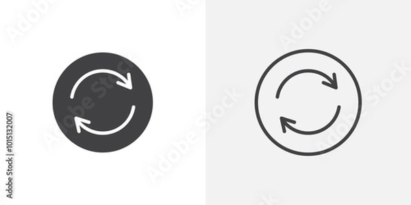 Fototapeta Repeat icon vector icon set in black and white color.