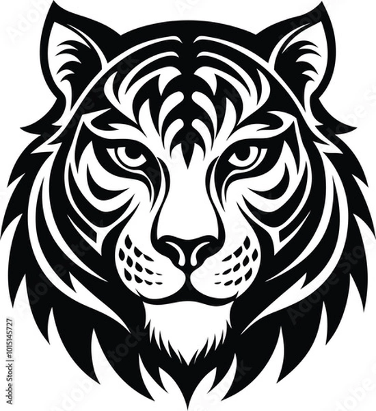 Fototapeta Tiger icon and logo silhouette vector art, symbol illustration graphics design