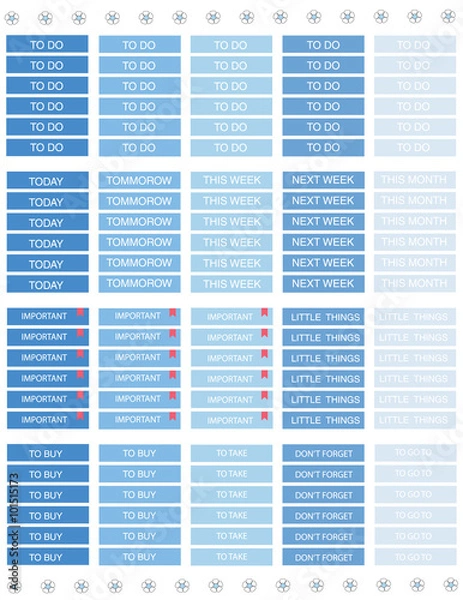 Obraz Pretty cute printable stickers to do ,important and others for planners,scrapbooking,journaling,notebooks,work,school,editable.