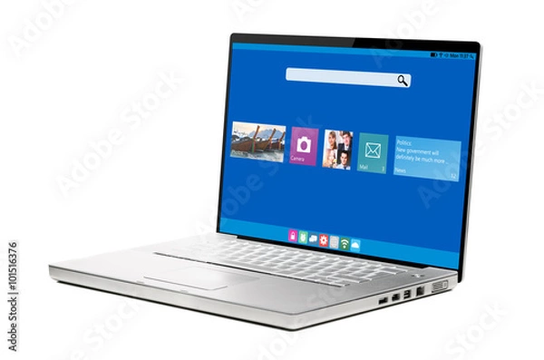 Fototapeta modern laptop with ui