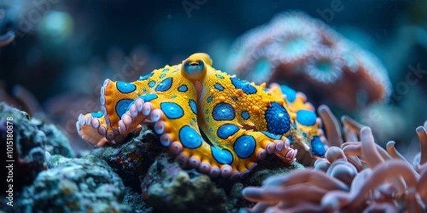 Obraz Blue Ring Octopus Underwater