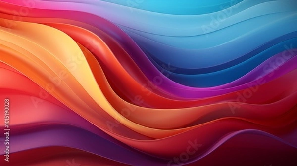 Fototapeta Beautiful and vivid, wavy and colored gradient background, seamless and tiled