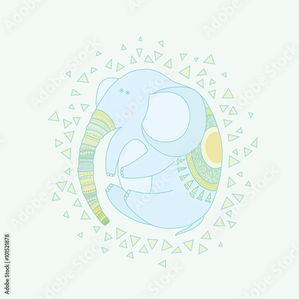 Fototapeta Elephant child in a circular composition.