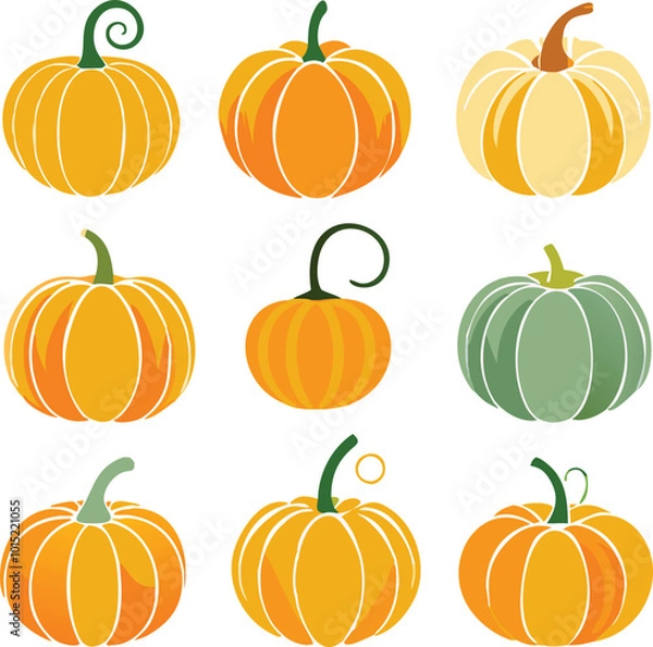 Obraz Set of colorful pack of halloween pumpkins collections
