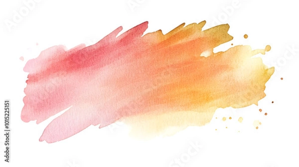 Obraz A smooth watercolor background brush stroke blending warm and cool tones softly