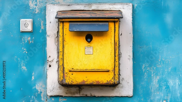 Fototapeta Bright and Colorful Italian Post Boxes in an Urban Setting
