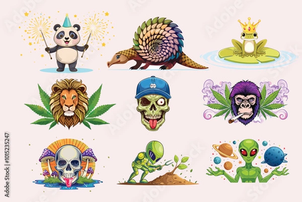 Fototapeta Animale set bundle
