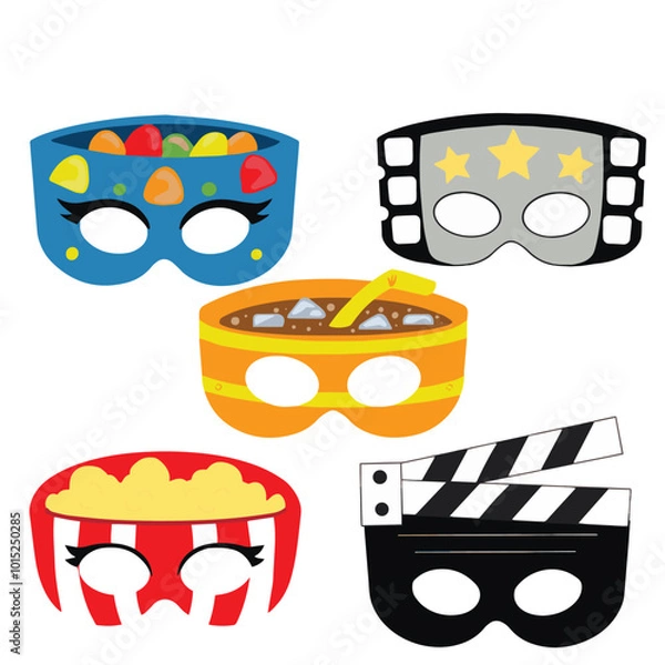 Obraz Set of masks for Halloween, New Year or movie party