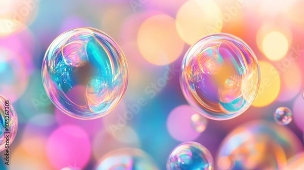 Fototapeta Enchanting Soap Bubbles: A Dreamlike Wonderland