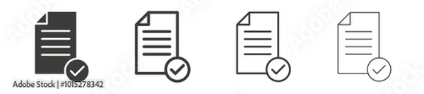 Fototapeta Accept document liner icon vector set.
