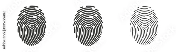 Fototapeta Fingerprint liner icon vector set.
