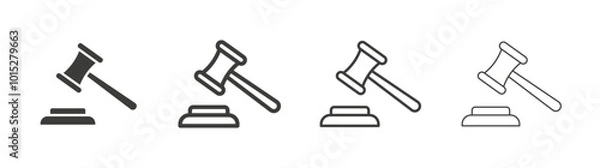 Fototapeta Gavel liner icon vector set.
