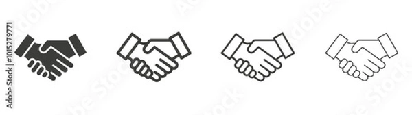 Fototapeta Handshake liner icon vector set.