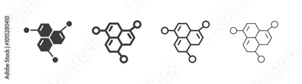 Fototapeta Molecule liner icon vector set.