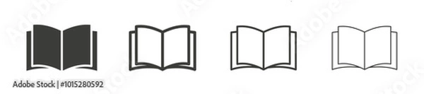 Fototapeta Open Book liner icon vector set.