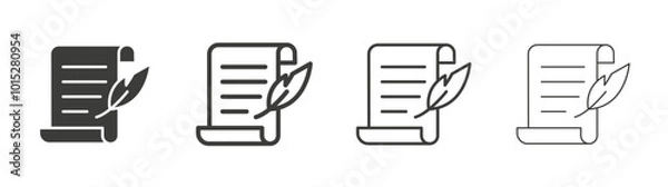 Fototapeta Quill liner icon vector set.