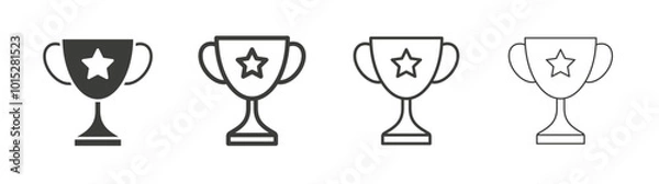 Fototapeta Trophy liner icon vector set.